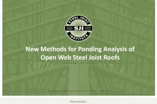 New Methods for Ponding Analysis of Open Web Steel Joist Roofs